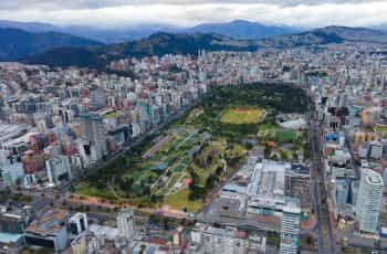 The city of Quito, Ecuador from above.